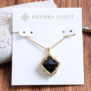 [NEW] Kendra Scott Kacey Gold Black Opaque Glass Long Necklace